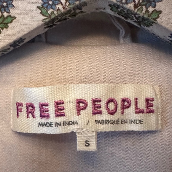 Free People Womens Ruffles Romance Military Jacket Natural Sz small - Picture 8 of 9